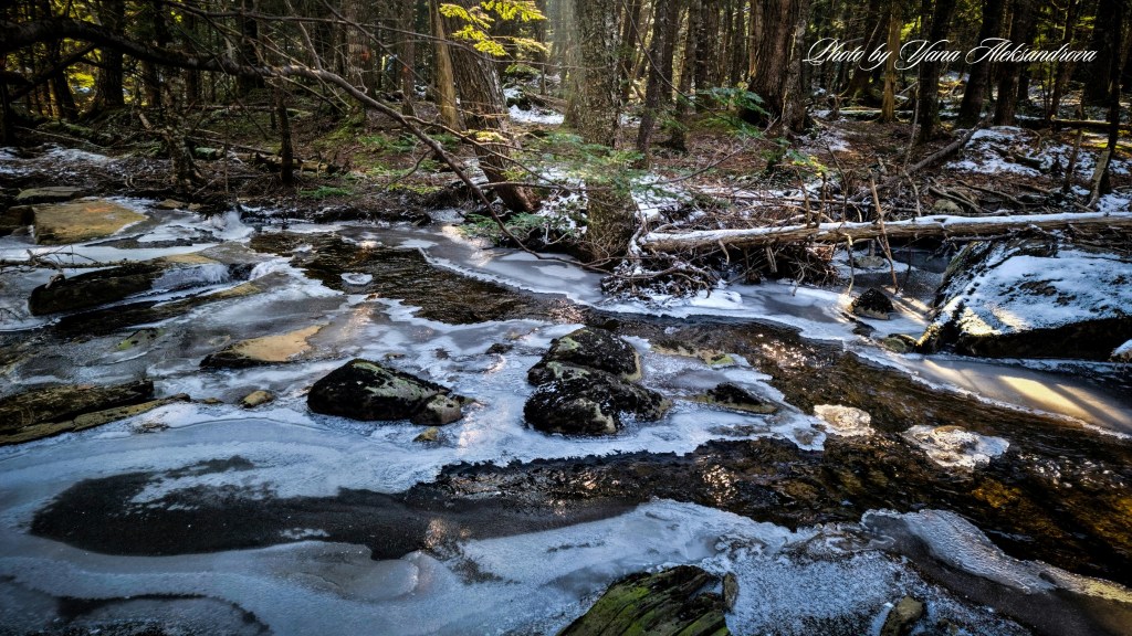 At the top of Webber Lake Falls