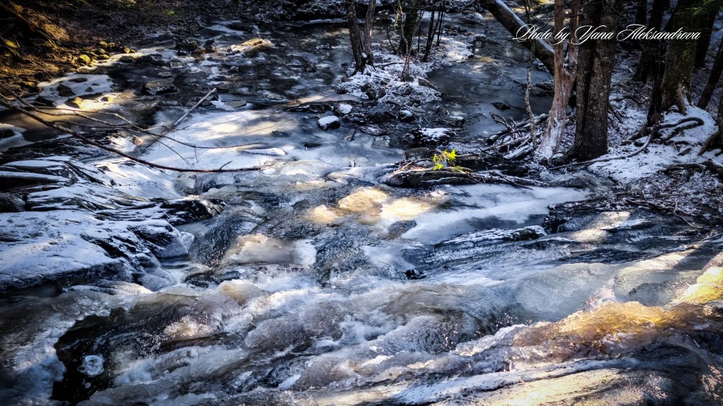 At the top of Webber Lake Falls