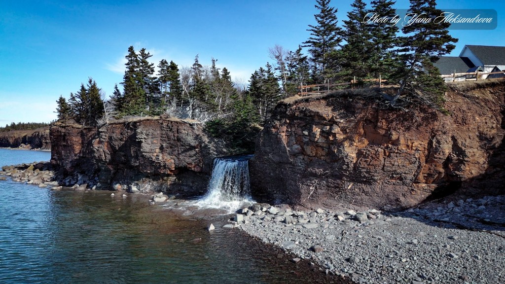 Margaretsville Beach Waterfall drone photo by Yana Aleksandrova