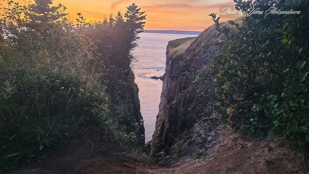 Sunset view of Cape Split, NS, Canada photo