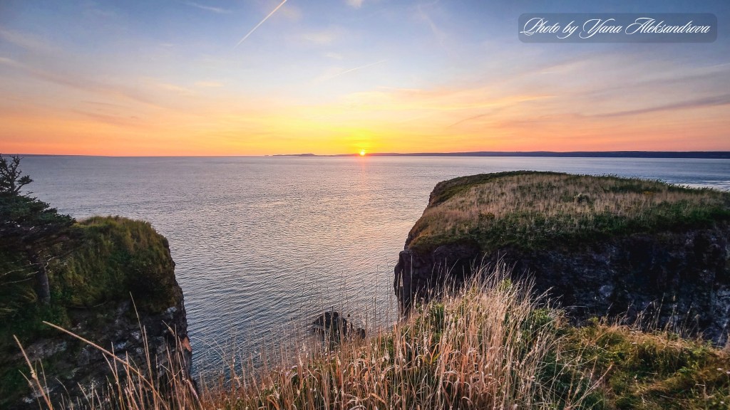 Sunset view of Cape Split, NS, Canada photo