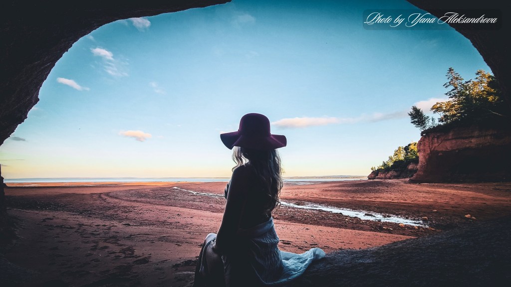 Kingsport Beach at low tide, Nova Scotia, Canada. View from the cave photo