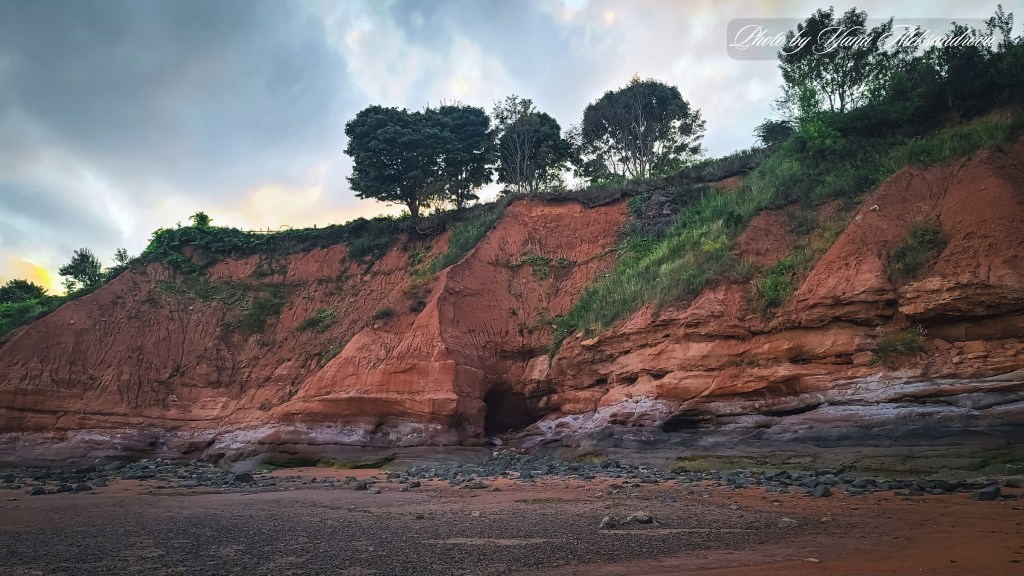 Kingsport Beach at low tide, Nova Scotia, Canada. Stunning cliffs and unique shapes