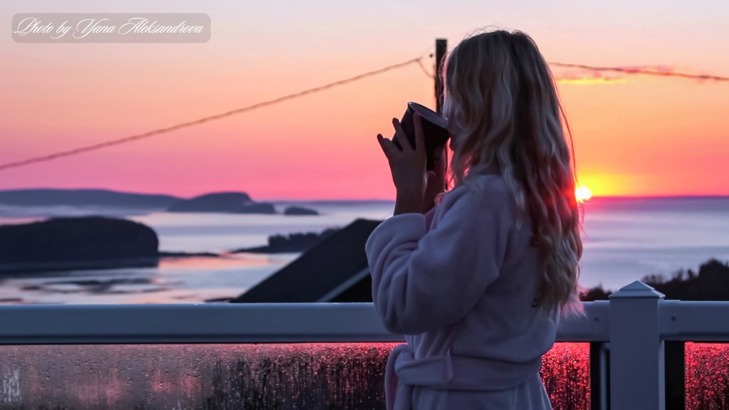 Sunrise from the balcony of getaway cottage