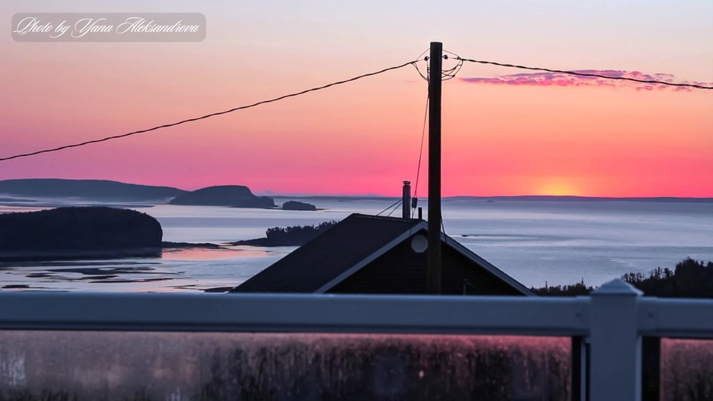 sunrise from the balcony of the Airbnb Cottage