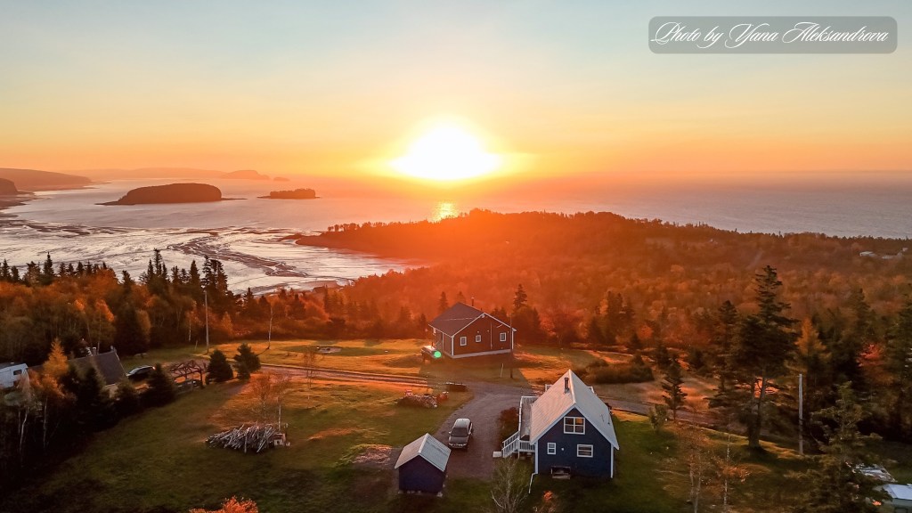 Sunrise at Airbnb Cottage drone shot