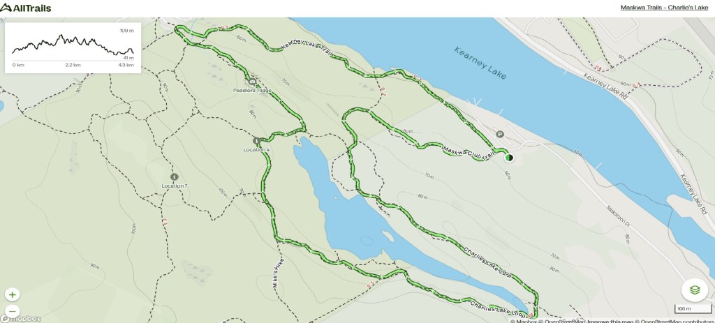 Maskwa Trails - Charlie's Lake map