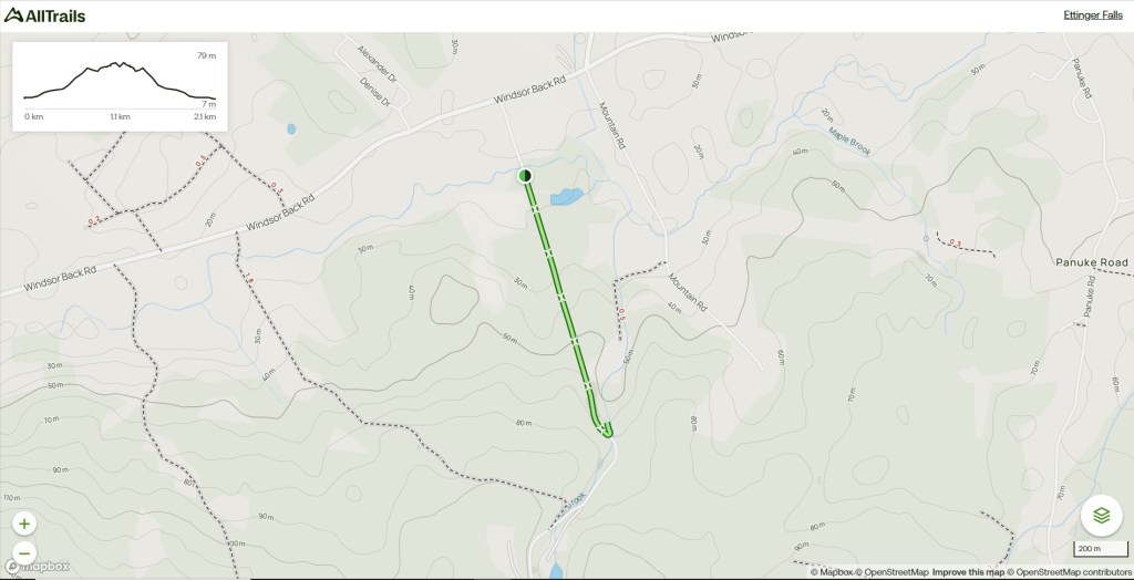 Ettinger Falls Trail map